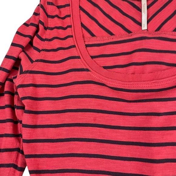 Free People Hard Candy Striped Henley Red Crochet Cuffs - Picture 11 of 14